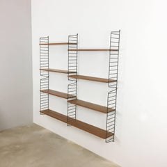 Vintage Teak String Wall Unit Nisse Strinning String Design Ab, Sweden, 1960s