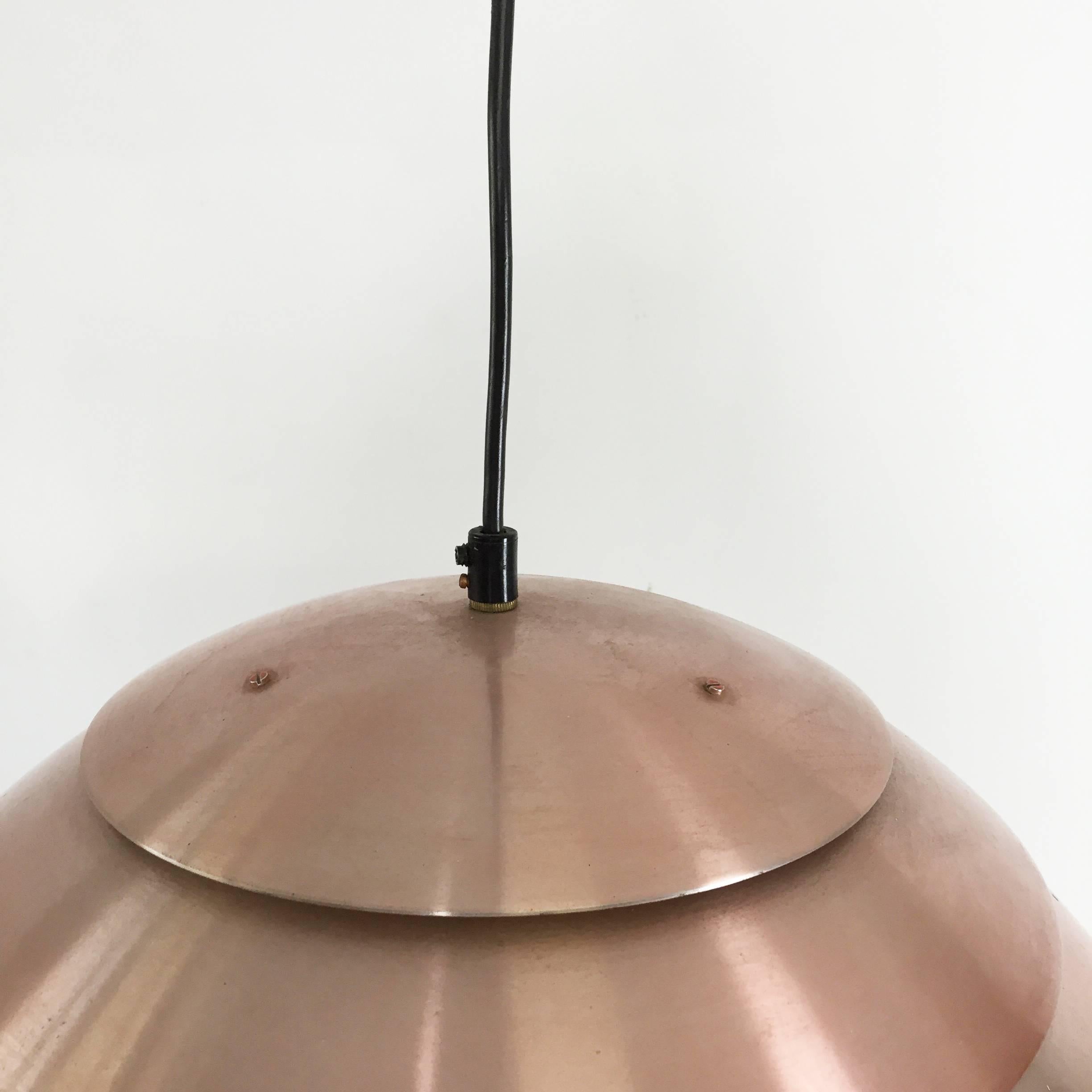 Metal Modernist 1960s Swedish Copper Pendant Light by Hans-Agne Jakobsson, Sweden