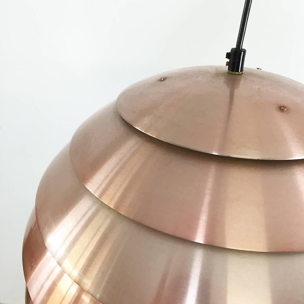Modernist 1960s Swedish Copper Pendant Light by Hans-Agne Jakobsson, Sweden 2
