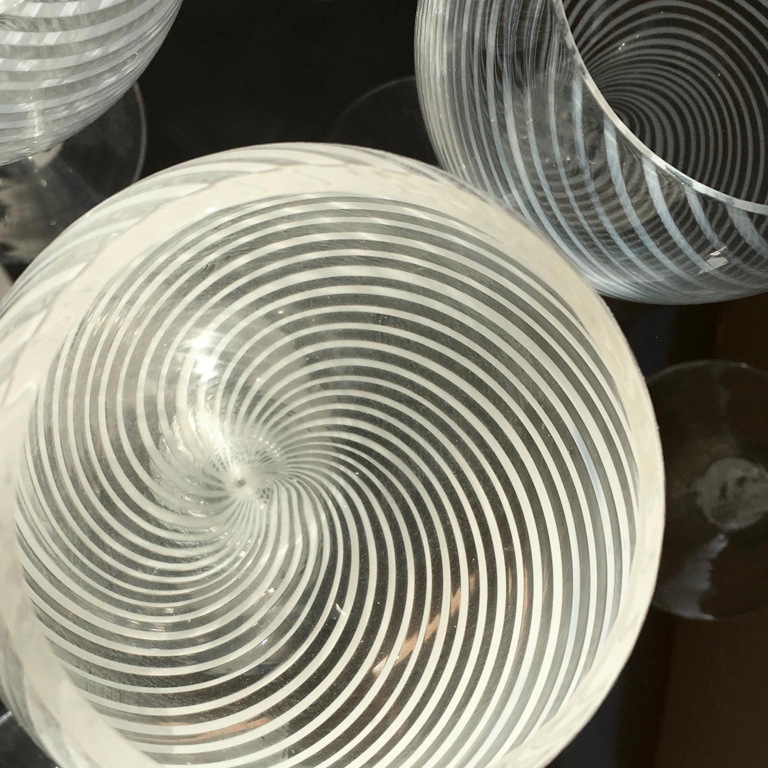 Set of 12 Murano Wine Glasses Attributed to Venini at 1stDibs set of