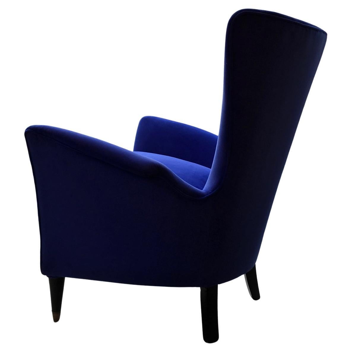 mid century modern chair blue