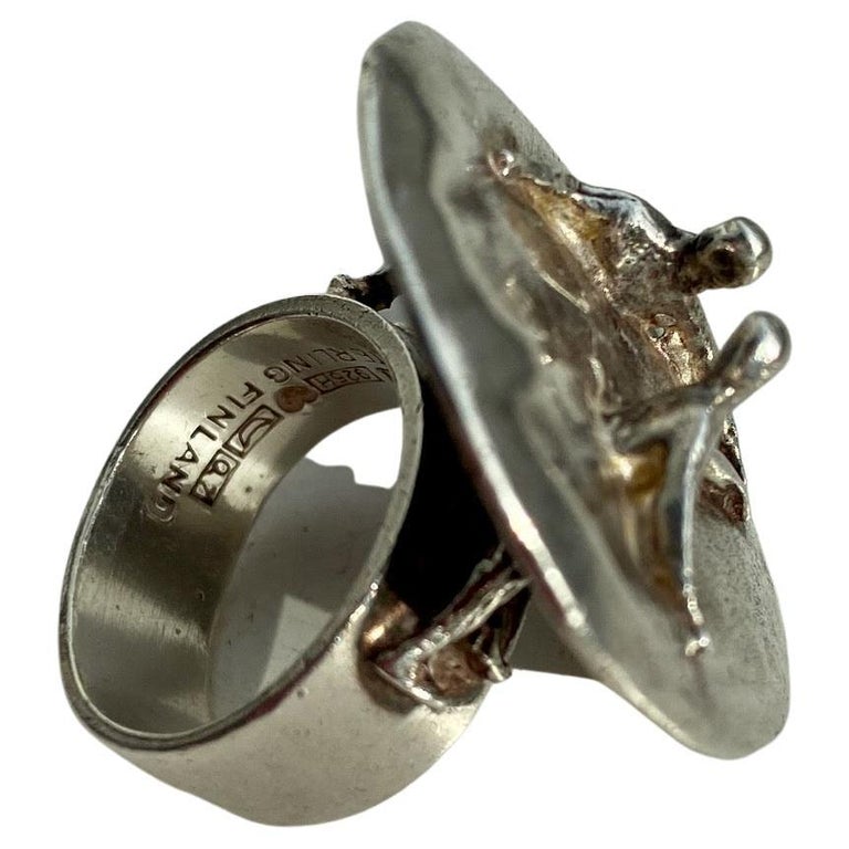 Scandinavian Modern, Bjorn Weckstrom Silver Ring, for Lapponia, Finland,  1969 For Sale at 1stDibs