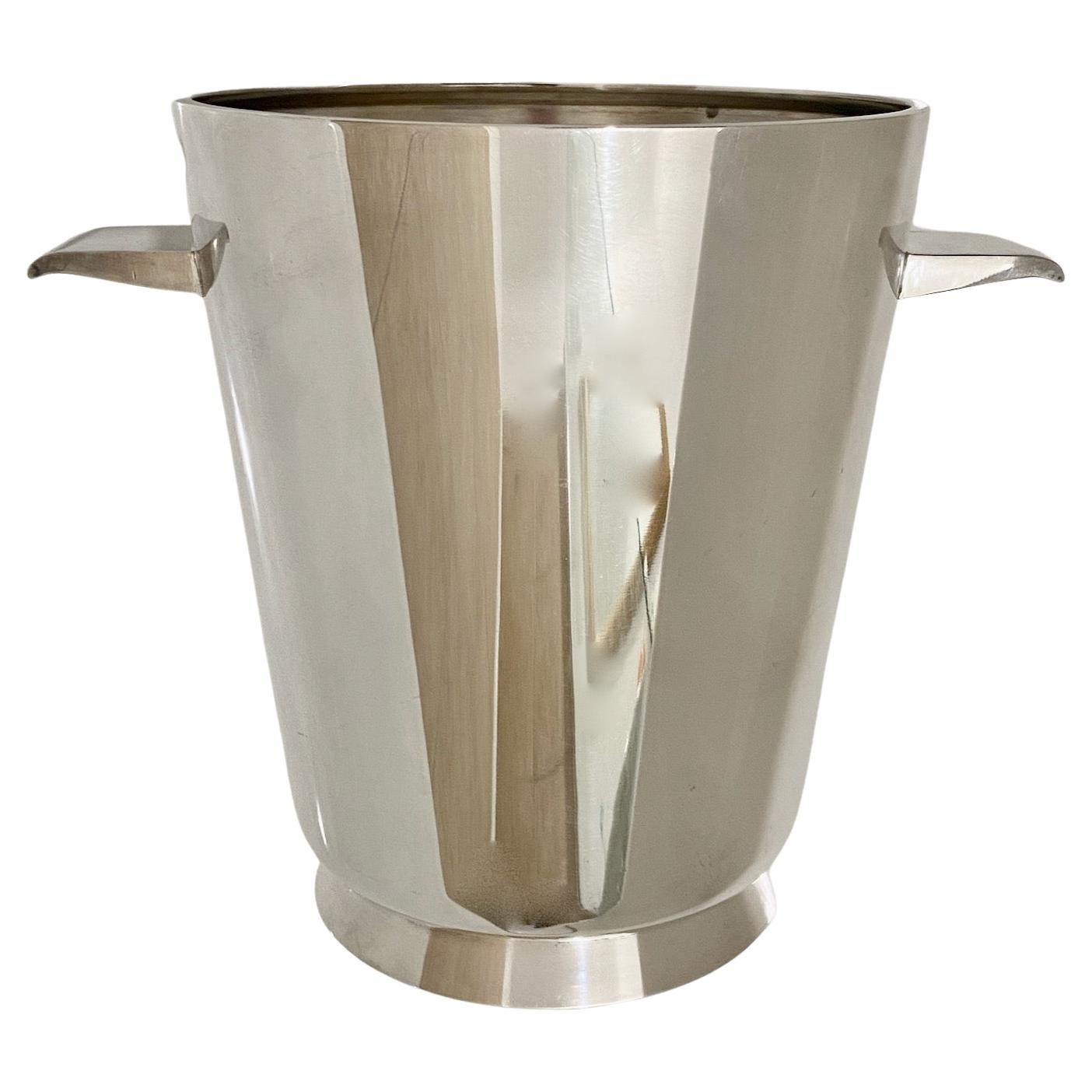 Metal Gio Ponti Mid-Century Silver plated Champagne or Wine Cooler for A. Krupp For Sale