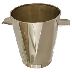 Seau à vin ou à champagne en métal argenté du milieu du siècle dernier de Gio Ponti pour A. Krupp