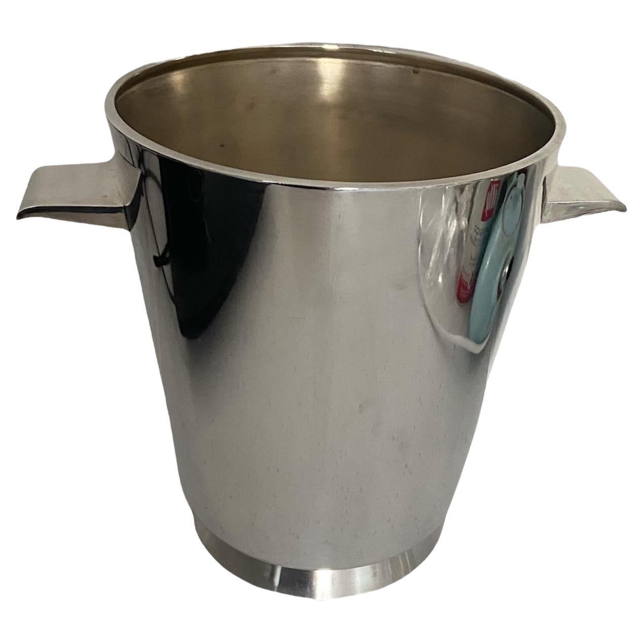 Mid-Century Modern Gio Ponti Mid-Century Silver plated Champagne or Wine Cooler for A. Krupp For Sale