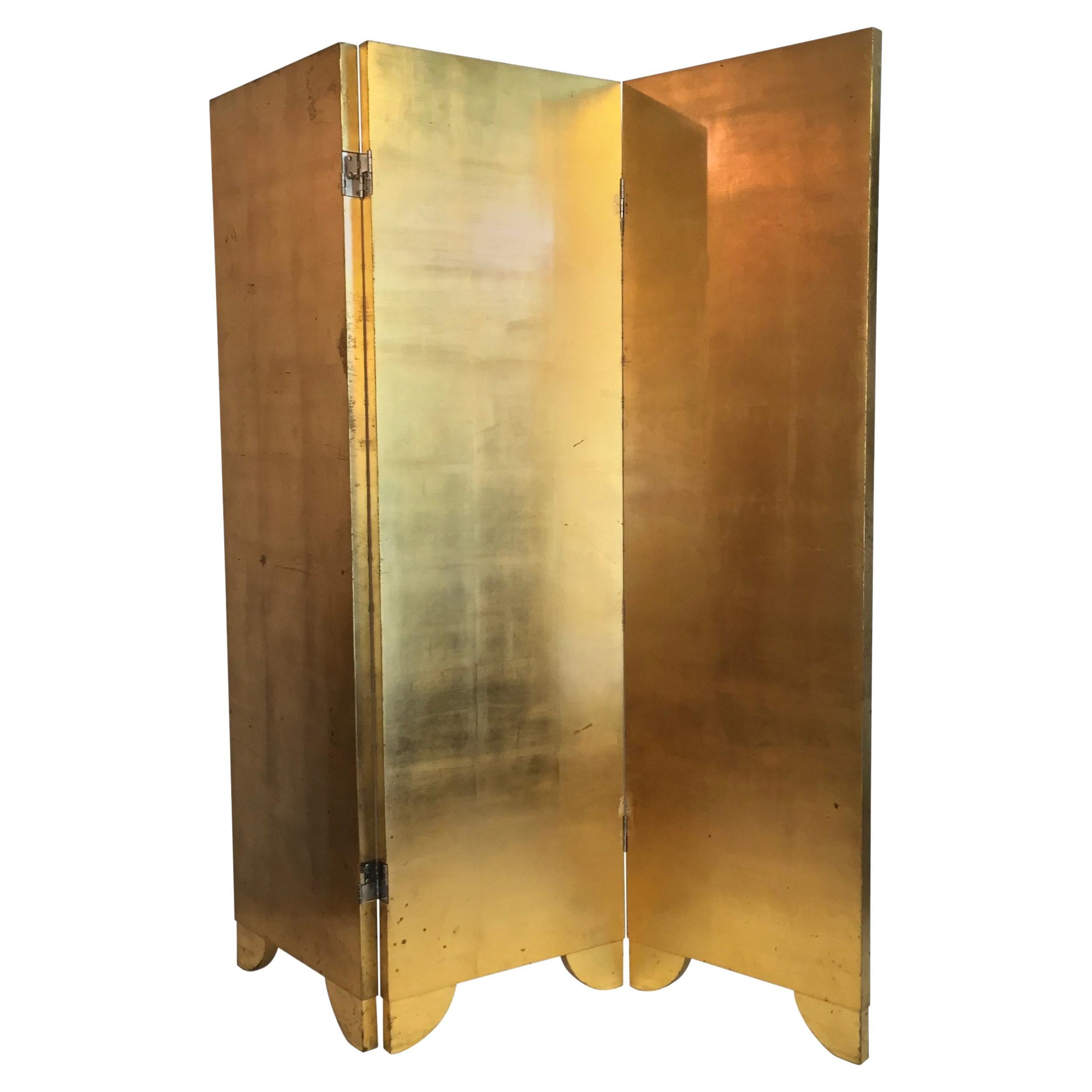 Avenue Folding Screen in Gold Leaf By Boca do Lobo For Sale at 1stDibs
