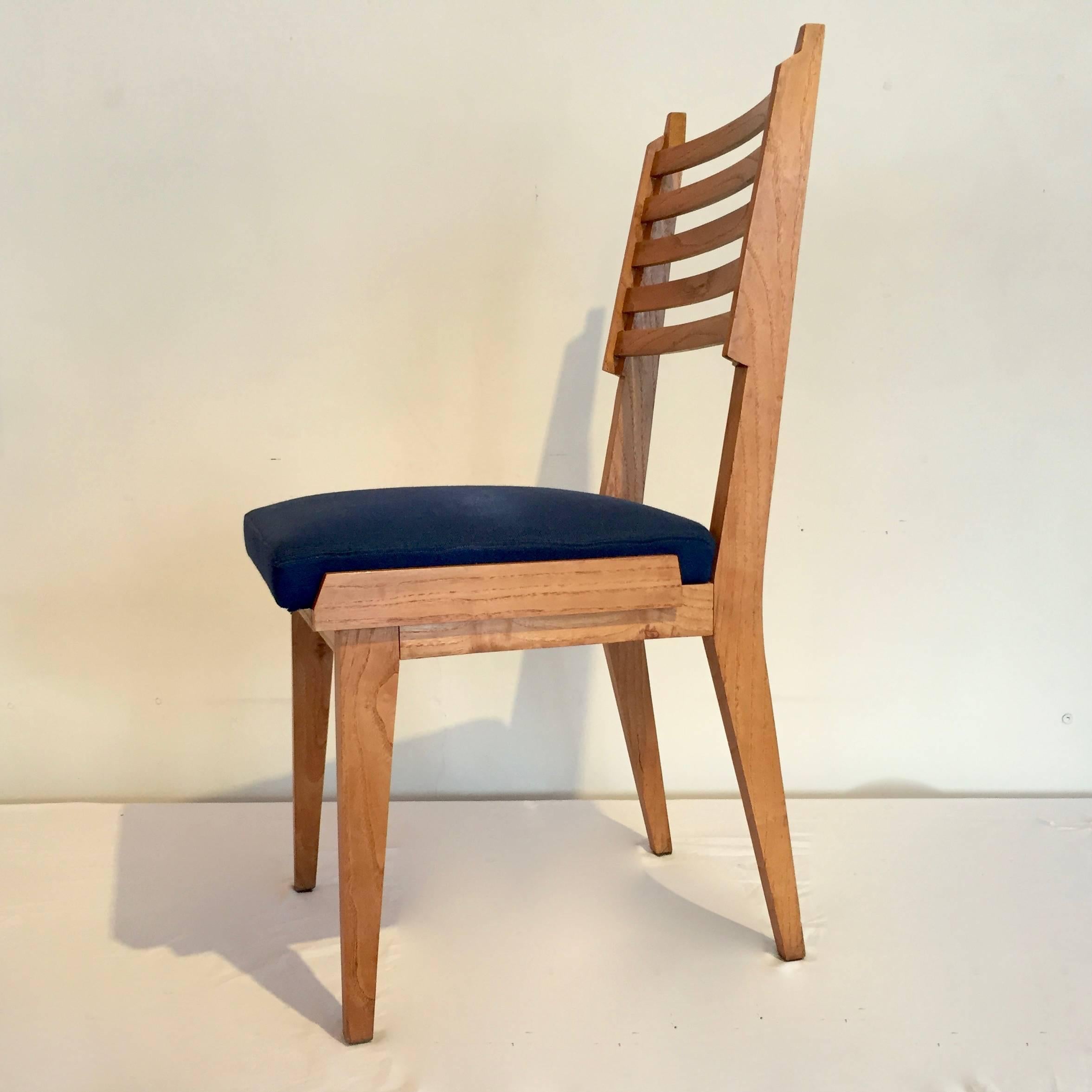 Four vintage wooden  Italian dining chairs, very similar to some of Ico Parisi's work, a smart and well designed modernist set.