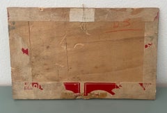 Piccolo olio su tavola di autore italiano che raffigura il Golfo di Napoli, firmato R. Scoppa