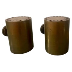 Mid 20th century French Brass Modernist Wall Lights / Sconces, pair