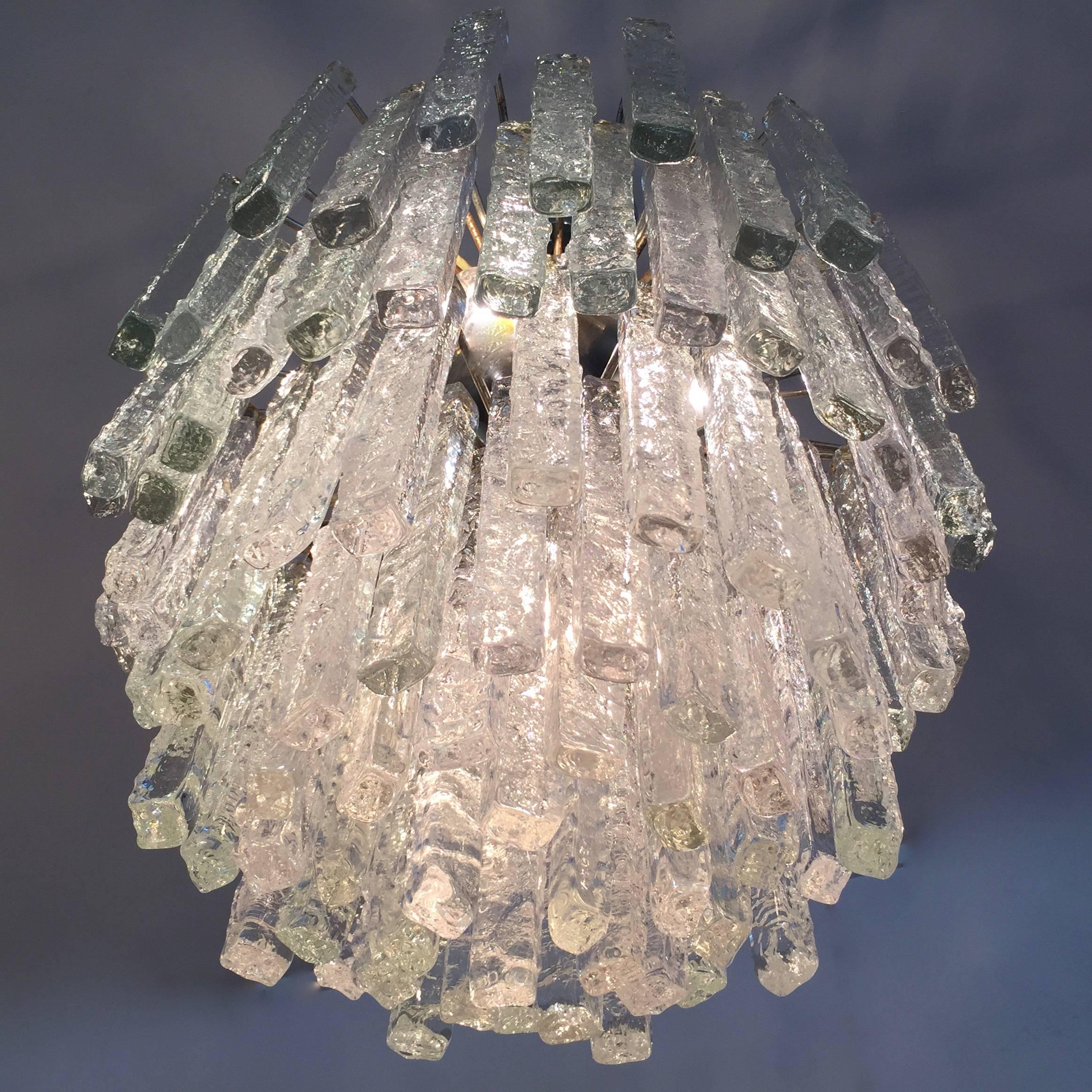 Original 1970s Murano chandelier or pendant most probably by Poliarte.