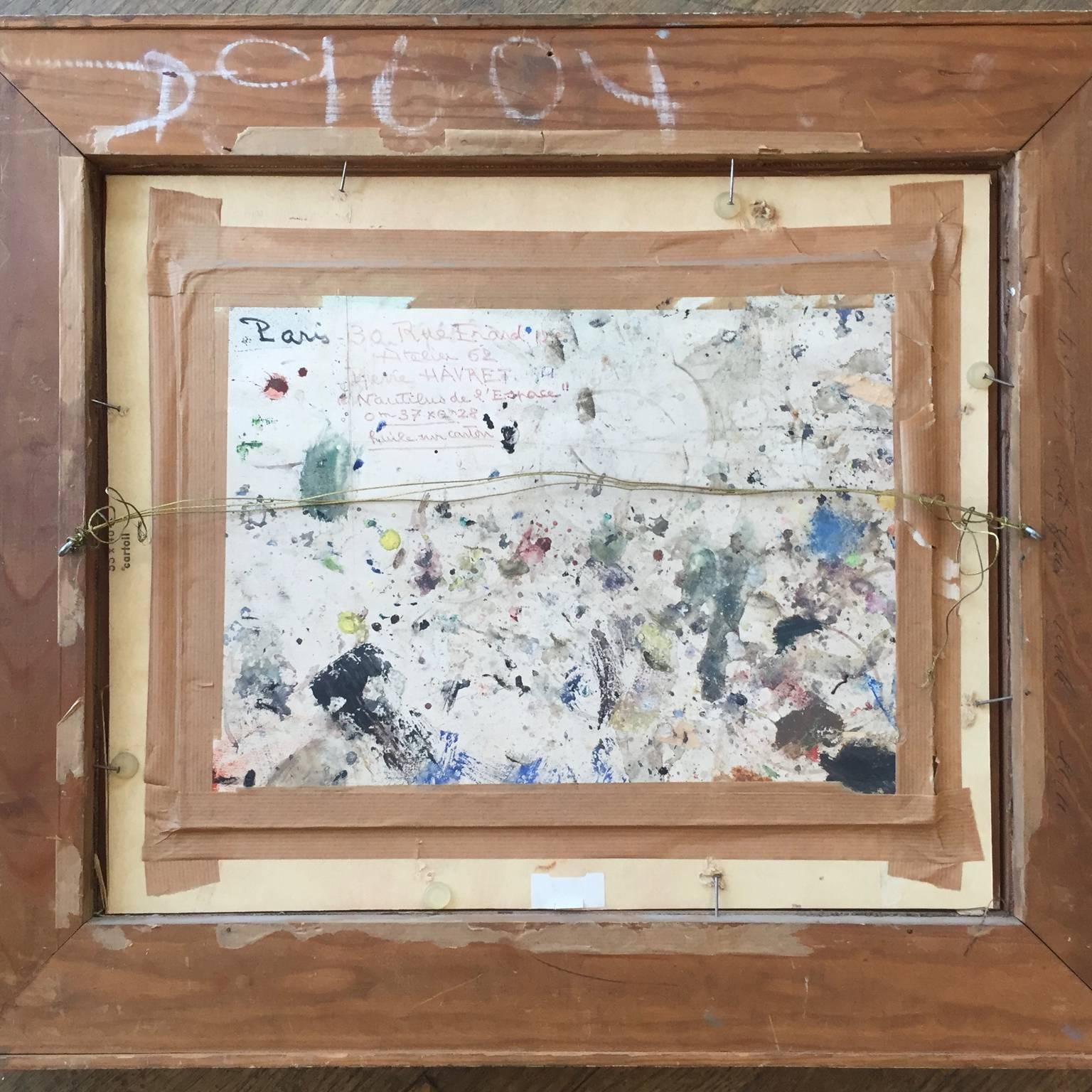 Pittura ad olio astratta francese degli anni '60 di Pierre Havret (nato nel 1913) in vendita 2