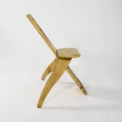 Swedish Rustic Yellow-Painted Pine Occasional Chair