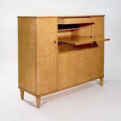 Birch Bookmatched Veneered Secretaire by Axel Larsson