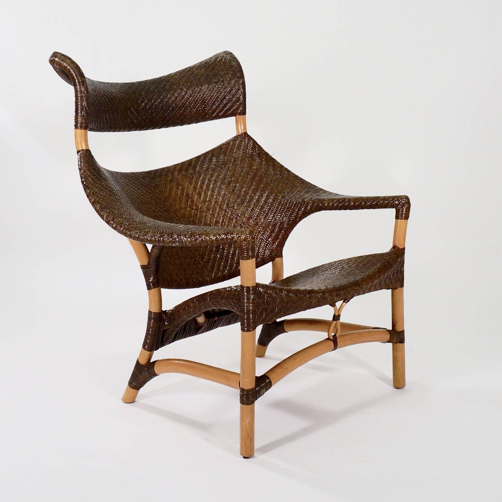 A pair of CL-261 woven rattan chairs.

Japan, circa 1980s.

Yuzru Yamakawa joined the family rattan furniture business at its inception in the 1950s. A gifted designer, he led the company's development, producing high quality prize-winning
