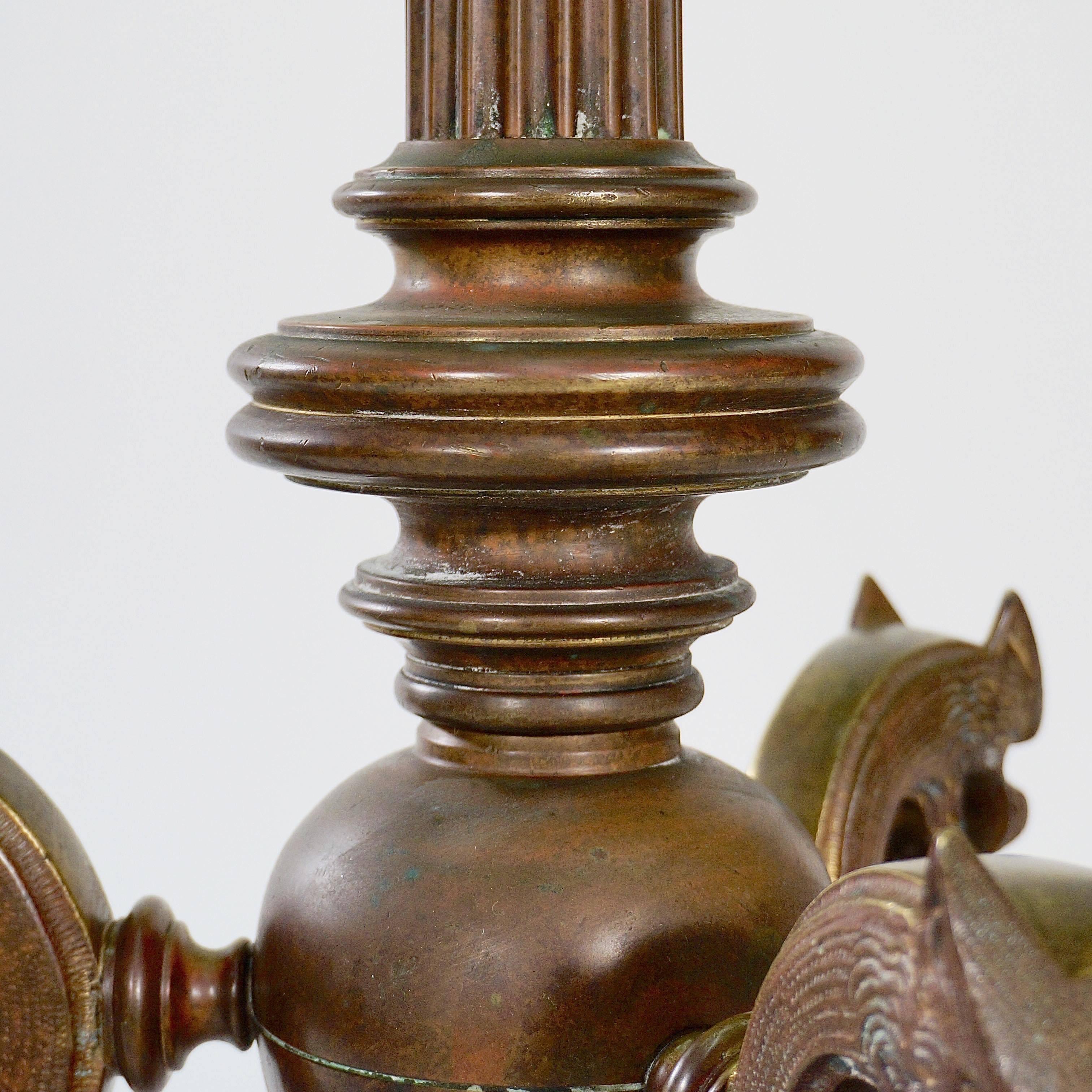 Mid-19th Century Finely Cast Napoleon III Bronze Standard Lamp For Sale