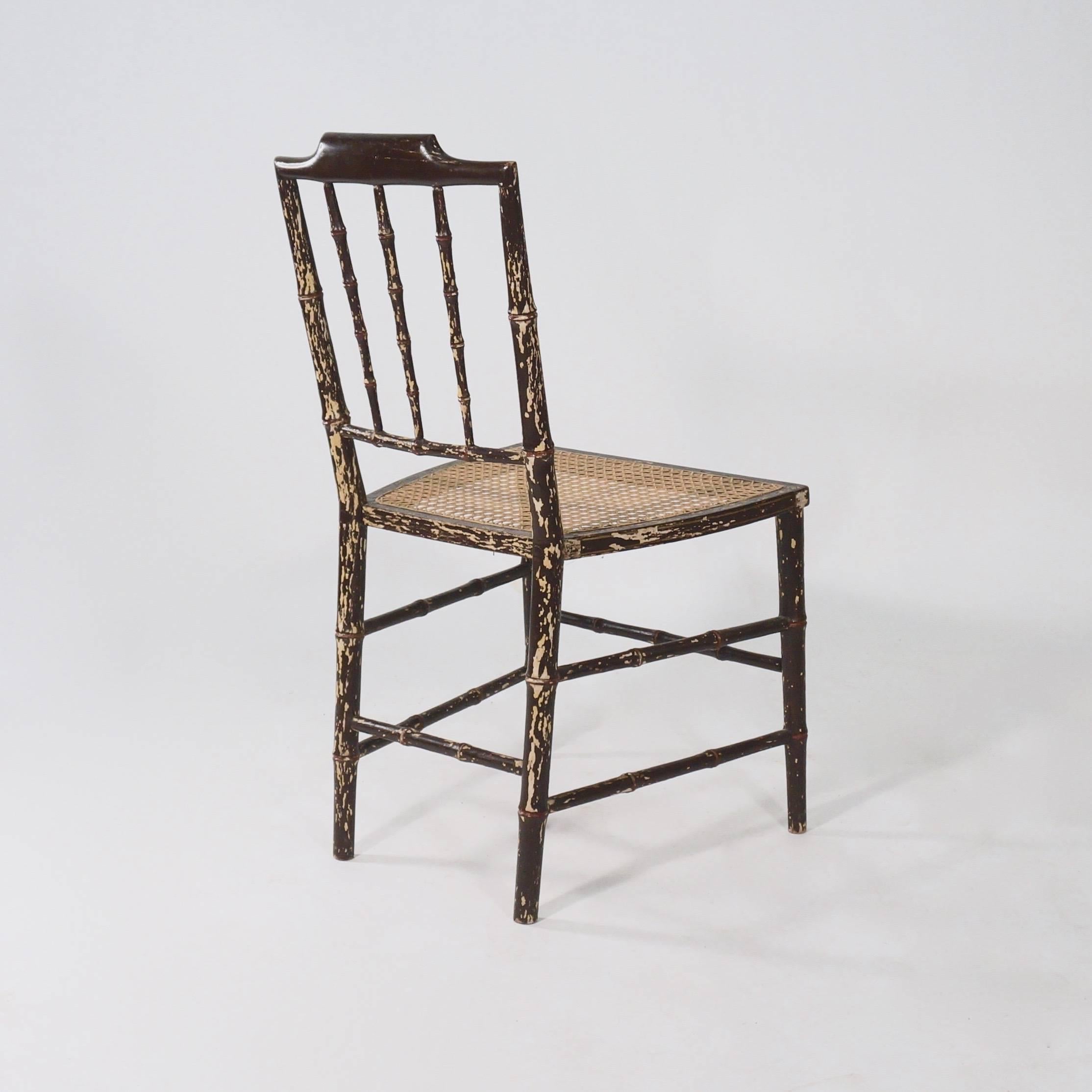 English George III Painted Side Chair in the Manner of Hepplewhite