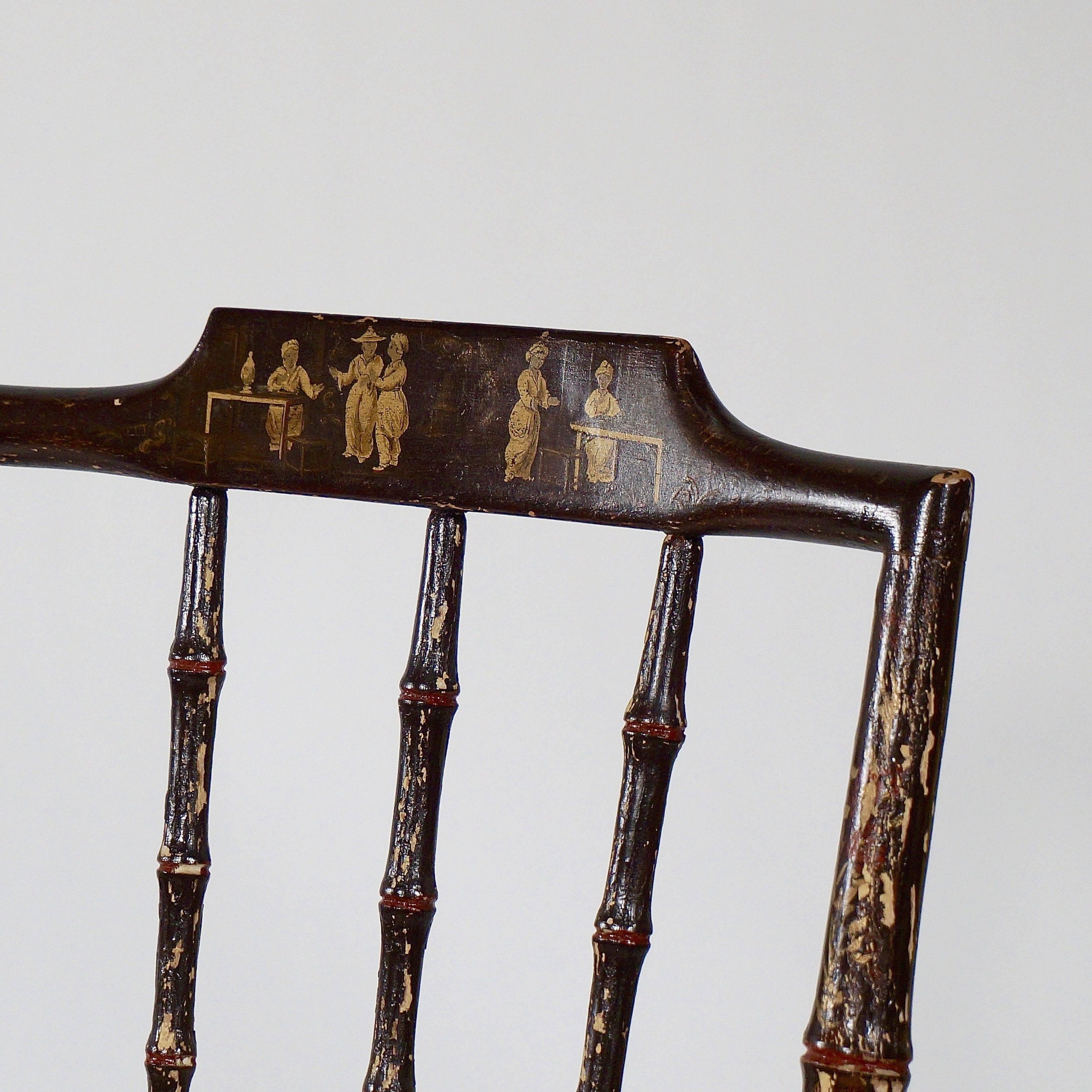 George III Painted Side Chair in the Manner of Hepplewhite In Good Condition In Babworth, Retford