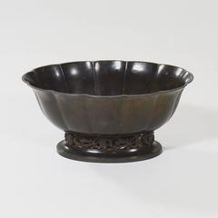 Disko Metal Fluted Footed Vessel by Just Andersen