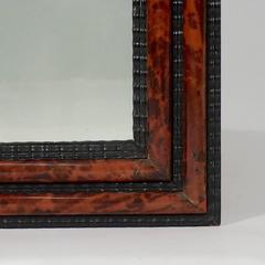 Rectangular Ebonized and Faux Tortoiseshell Ripple Frame Mirror