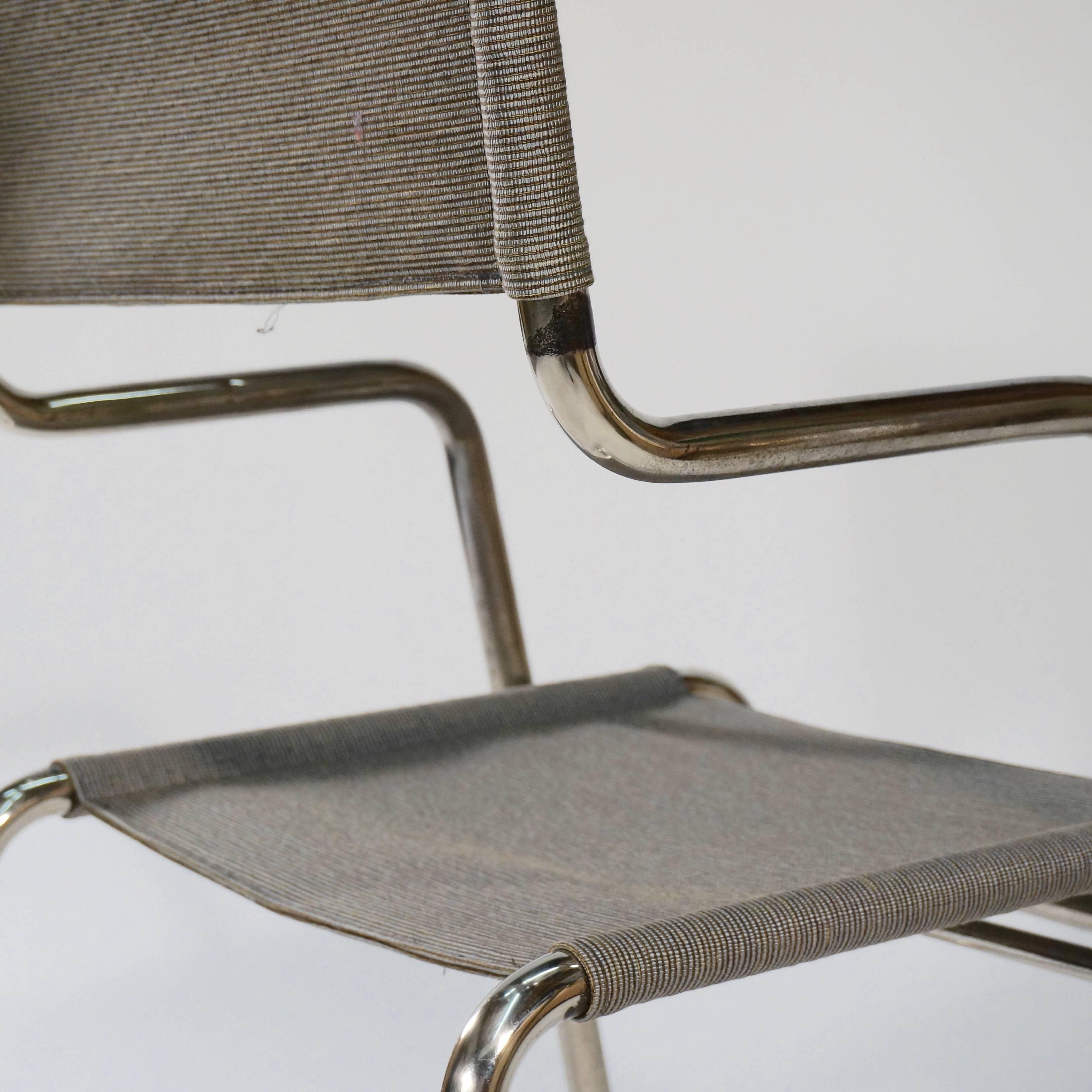 Czech Pair of Chromed Cantilever Tubular Metal Chairs by Karel Ort For Sale