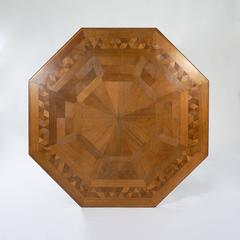 Octagonal Oak Parquetry Centre Table by Howard & Sons