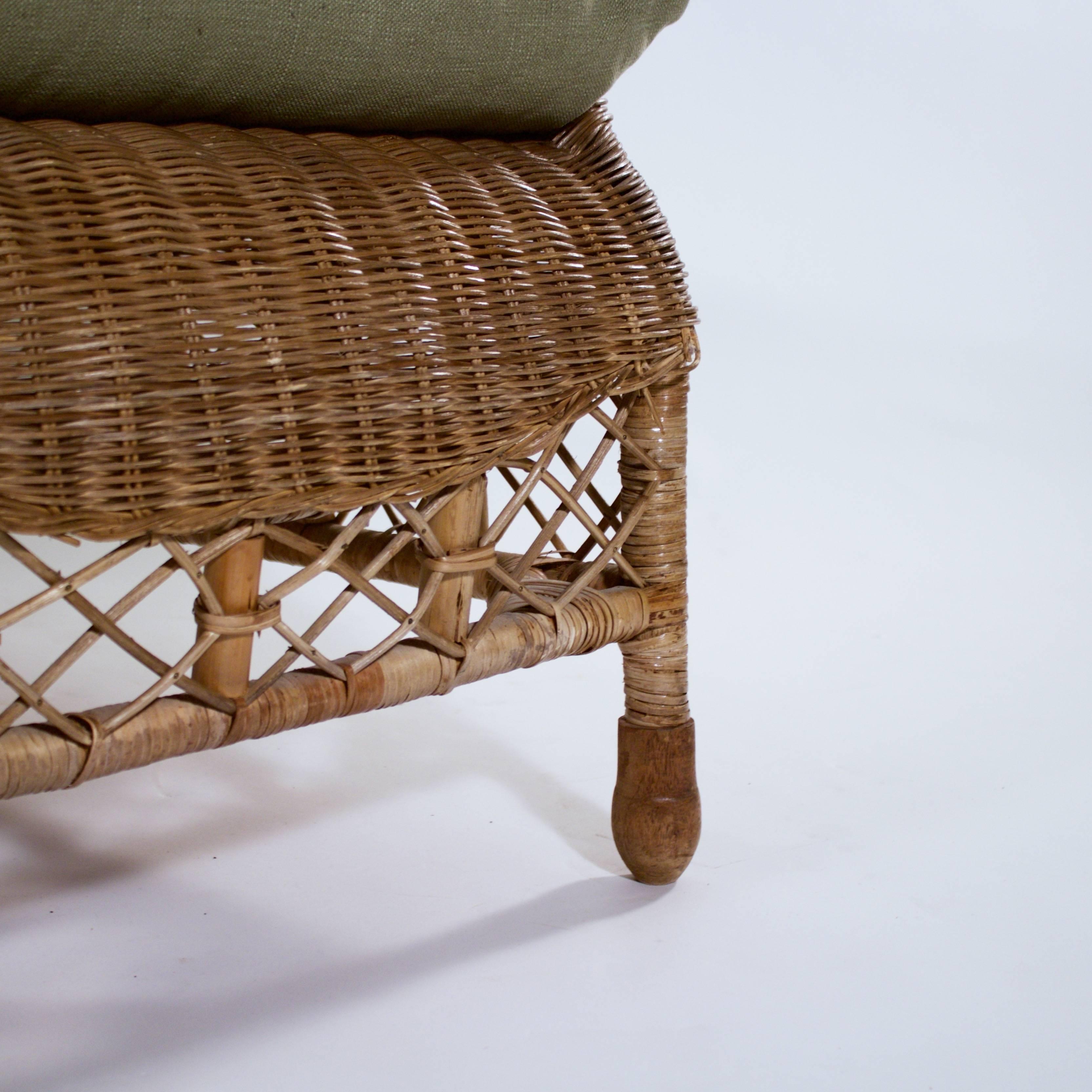 Large Wicker and Cane Armchair In Good Condition In Babworth, Retford
