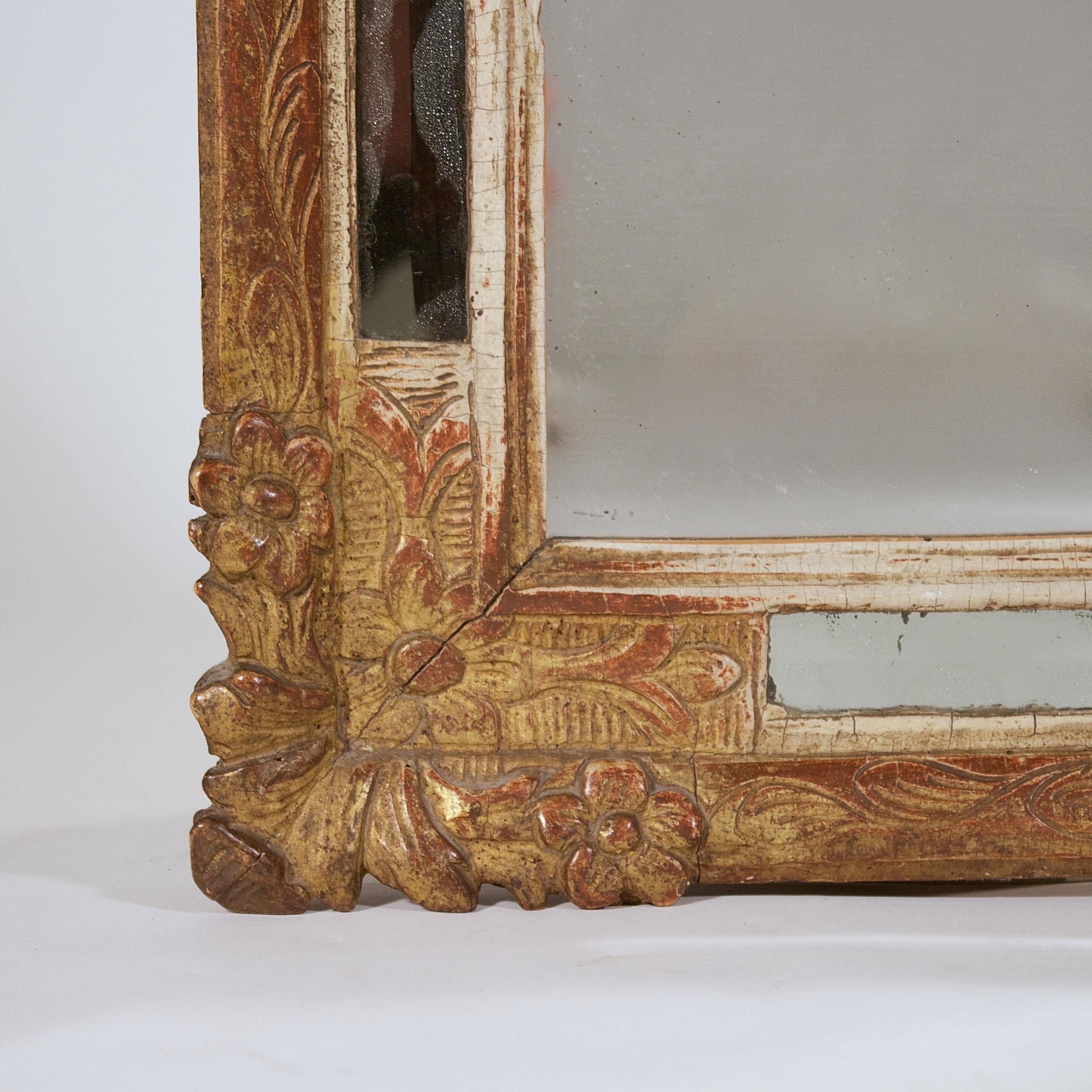 French Louis XVI Carved Giltwood Mirror For Sale
