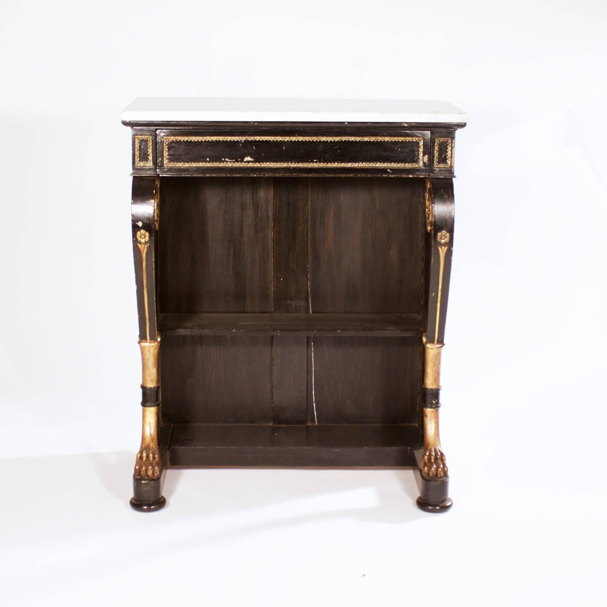 English Regency Ebonised and Parcel-Gilt Console in the Manner of William Trotter