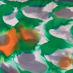 Hand-Painted Green Scales Silk Charmeuse Lumbar Pillow