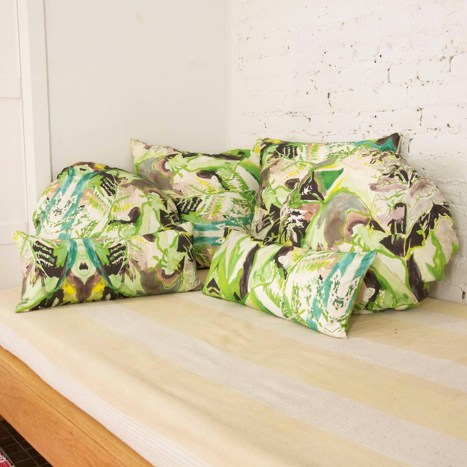 Contemporary Square Fern Pillow For Sale