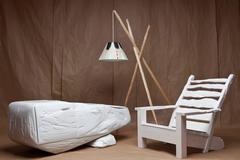 Sedia Sunday in acero lavato bianco