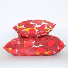 Hand-Painted Red Scales Lumbar Silk Charmeuse Pillow