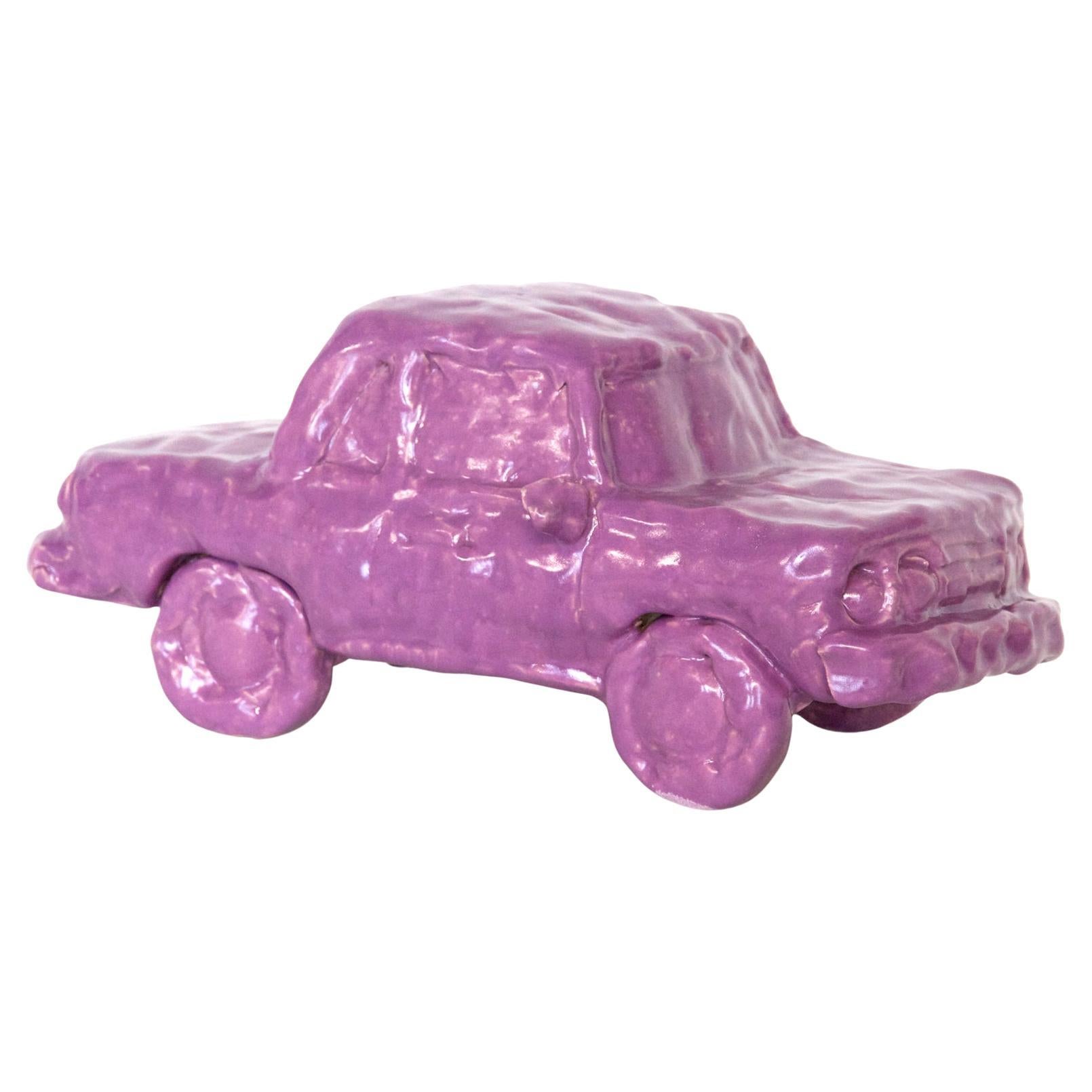 "Lilac City Sedan" Glazed Ceramic Car Sculpture For Sale