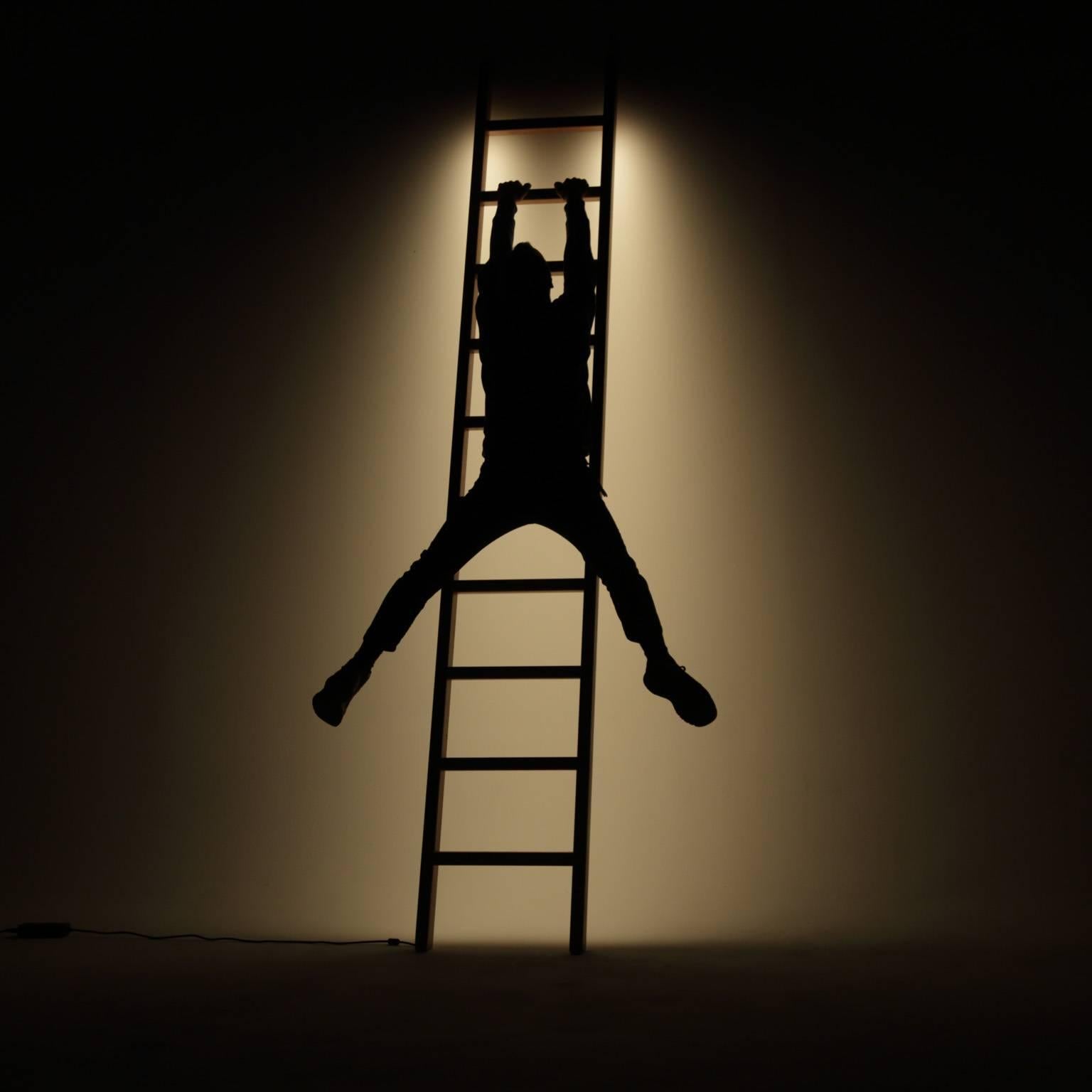 Fort Makers' Ladder Line Light is made in Brooklyn by Noah Spencer. This sculptural LED light juxtaposes hard lines with soft reflected light and emits an ambient aura. The lifespan of an LED strip is approximately 50,000 hours.

Materials: solid