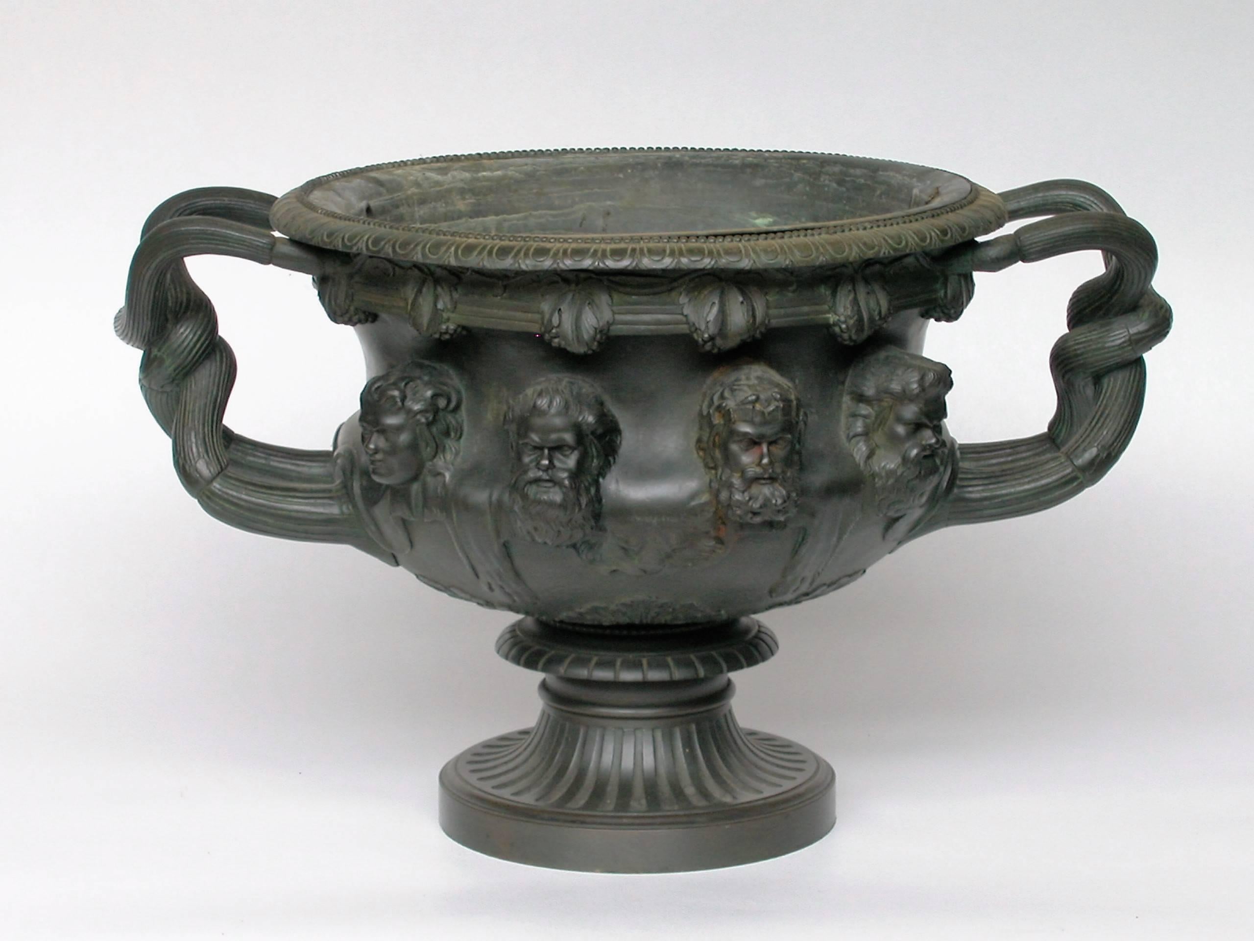 19th Century Monumental, Antic Warwick Vase in Bronze For Sale