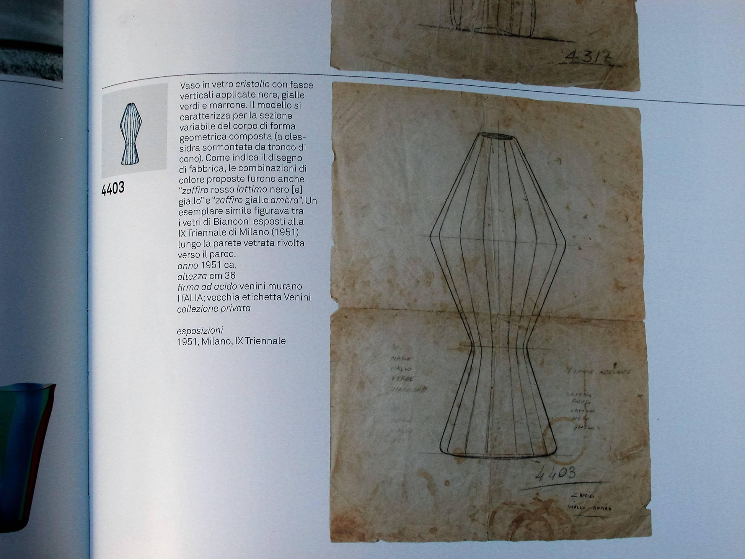 Mid-Century Modern Big and Rare Venini Table Lamp by Fulvio Bianconi, circa 1950