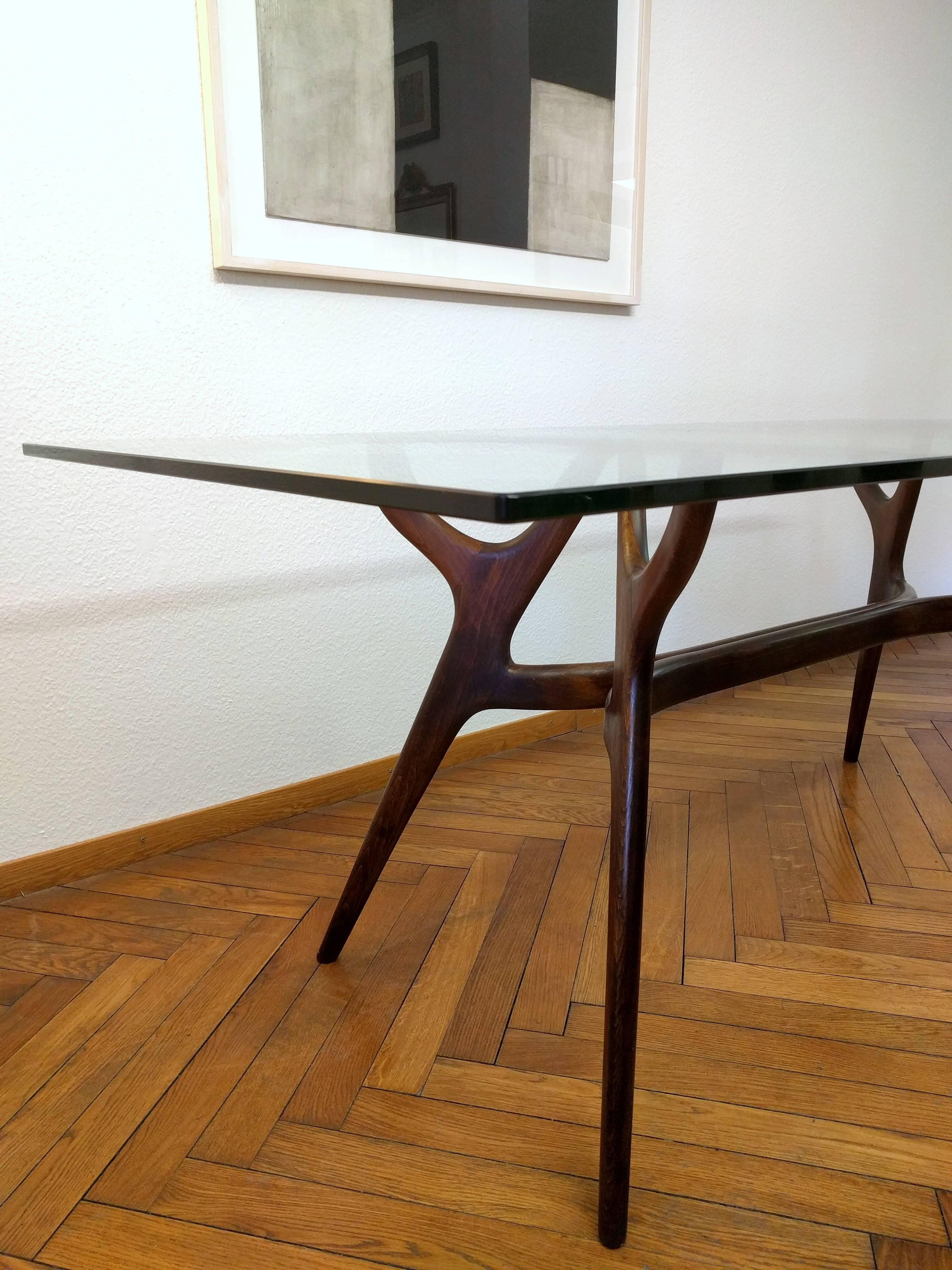 Glass Beautiful Table Designed by Ico Parisi Made by Palisander, 1960 For Sale