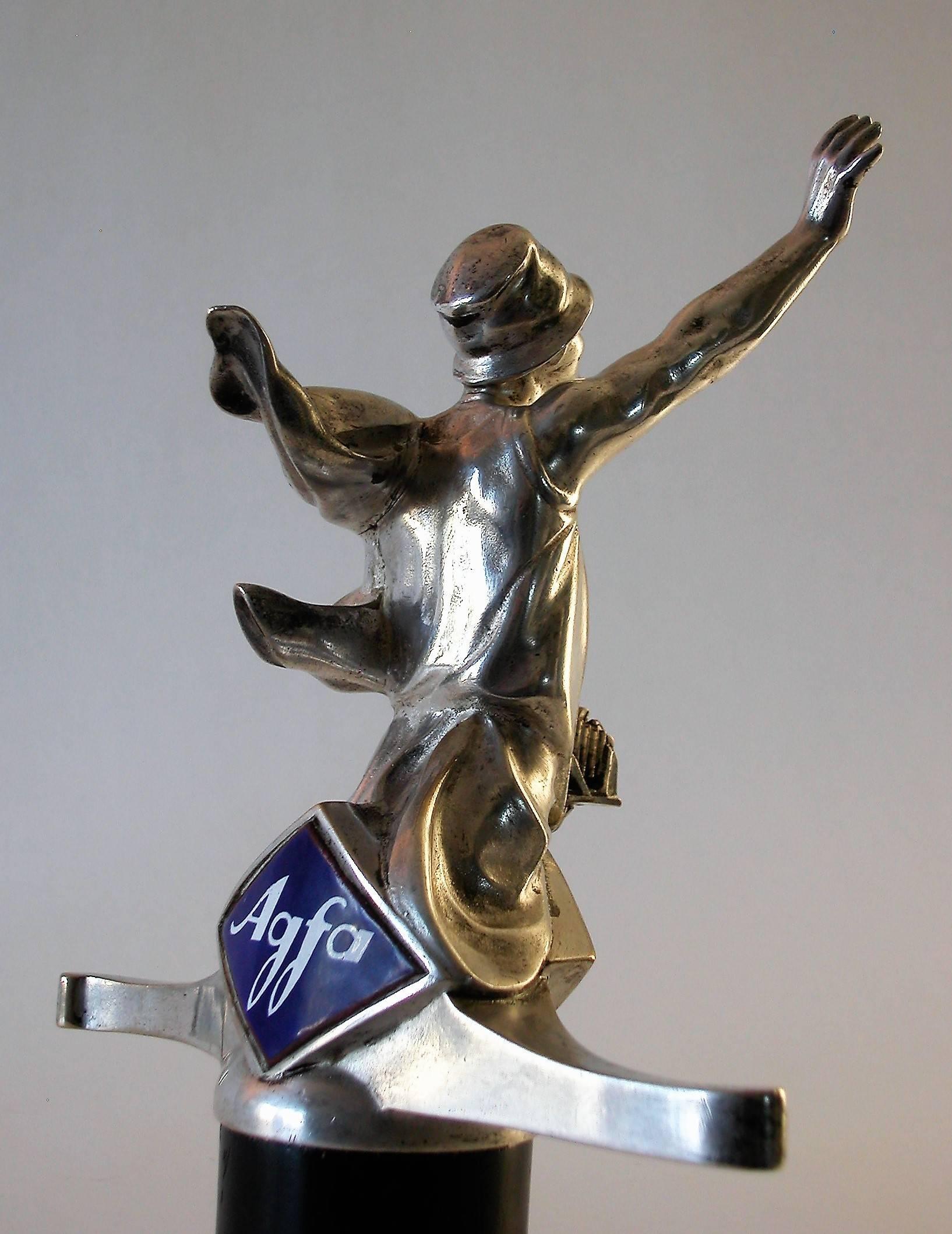 One of the Most Rare Car Mascots (Hood Ornament) in the World, Made for AGFA In Excellent Condition For Sale In Bern, CH