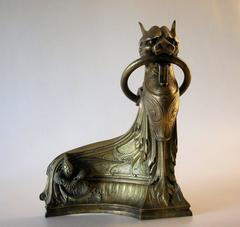 Pair of Napoléon III Ormolu Chenets or Andirons with Fender, circa 1870