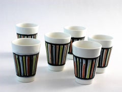 Roger Capron, a Set of Six Cups with Pitcher, circa 1960