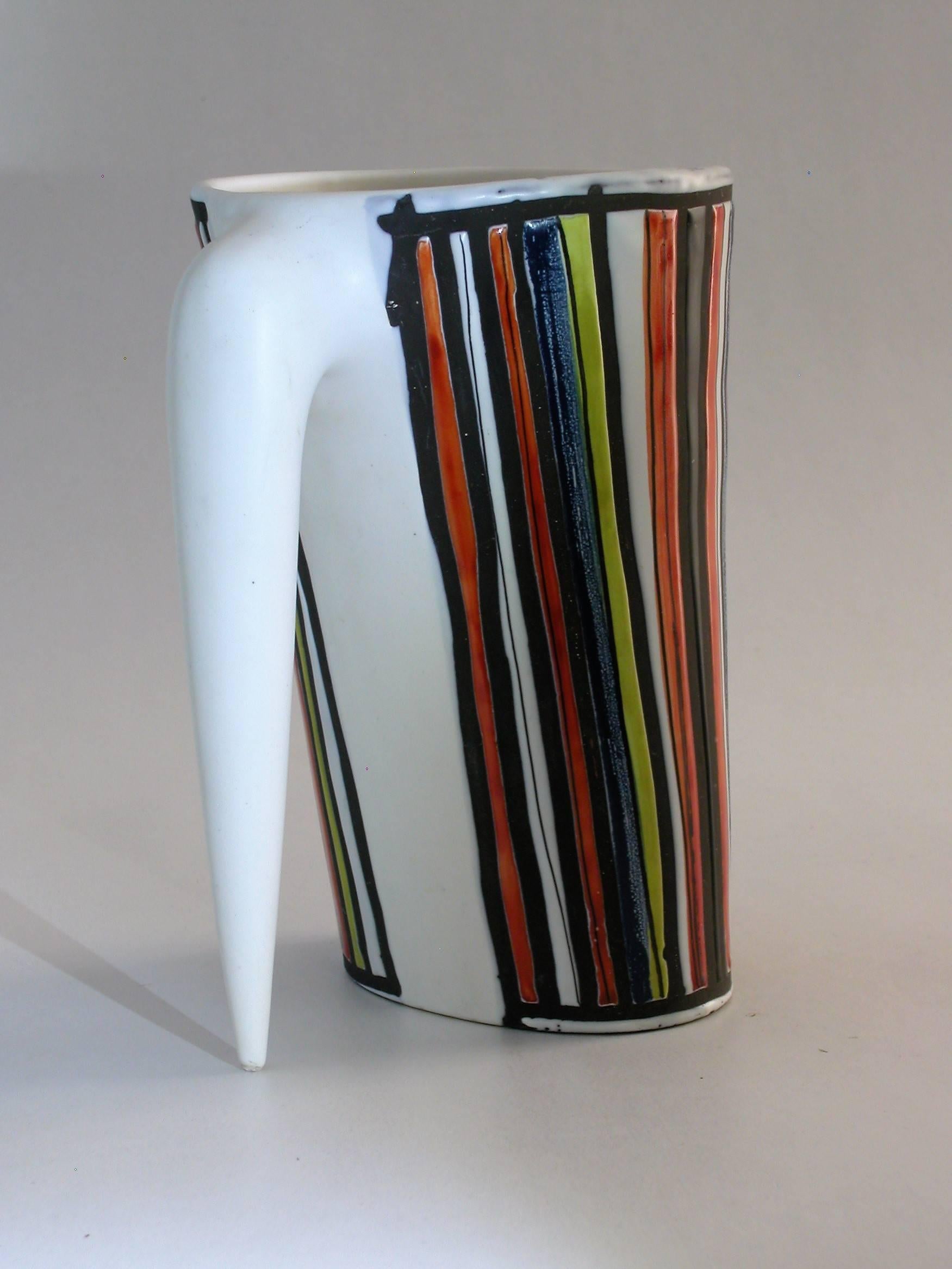 Roger Capron, a Set of Six Cups with Pitcher, circa 1960 In Good Condition For Sale In Bern, CH