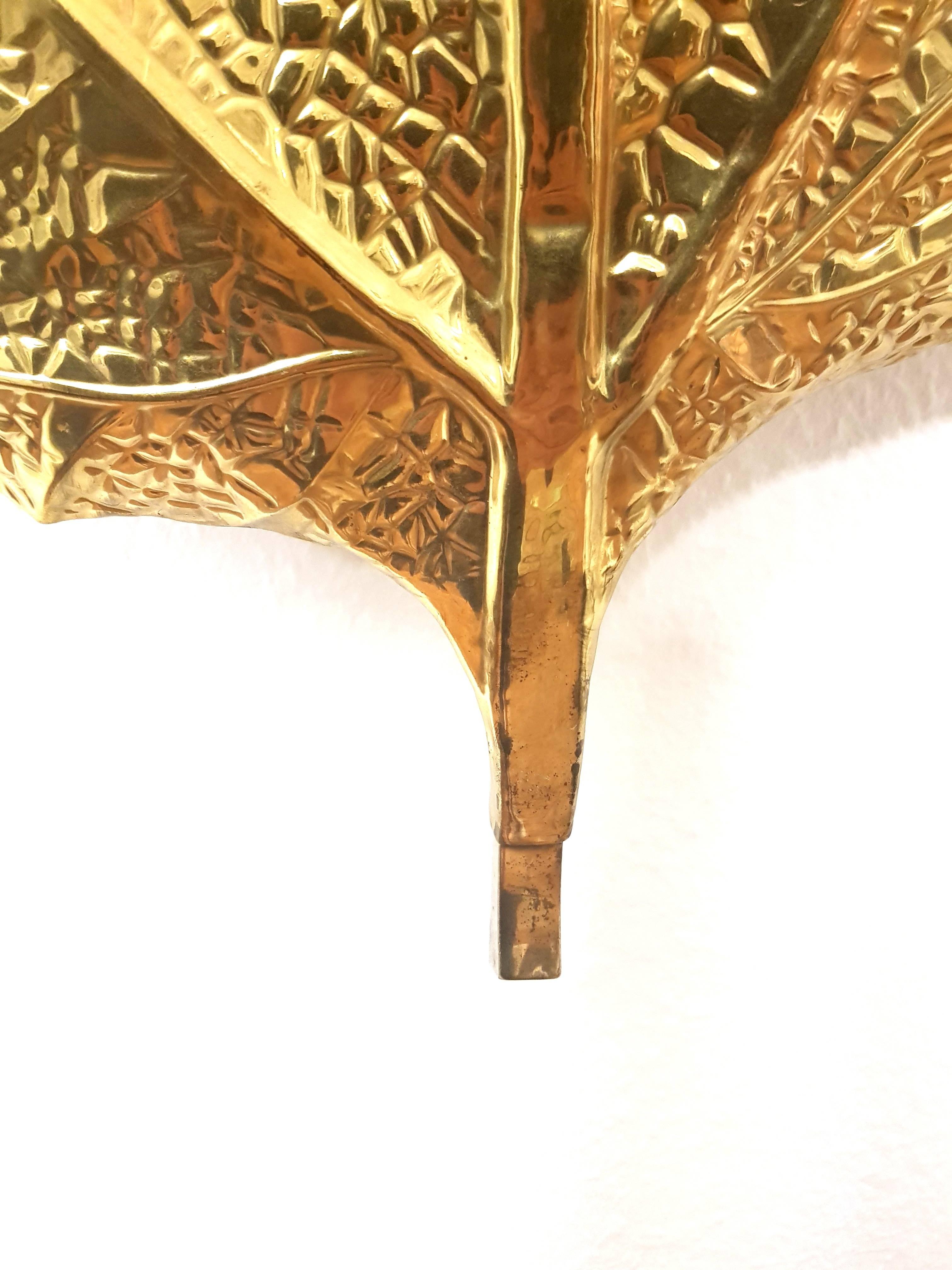 Mid-Century Modern Tommaso Barbi Gold Leaf, Wall Lamp, Italy, 1970 For Sale