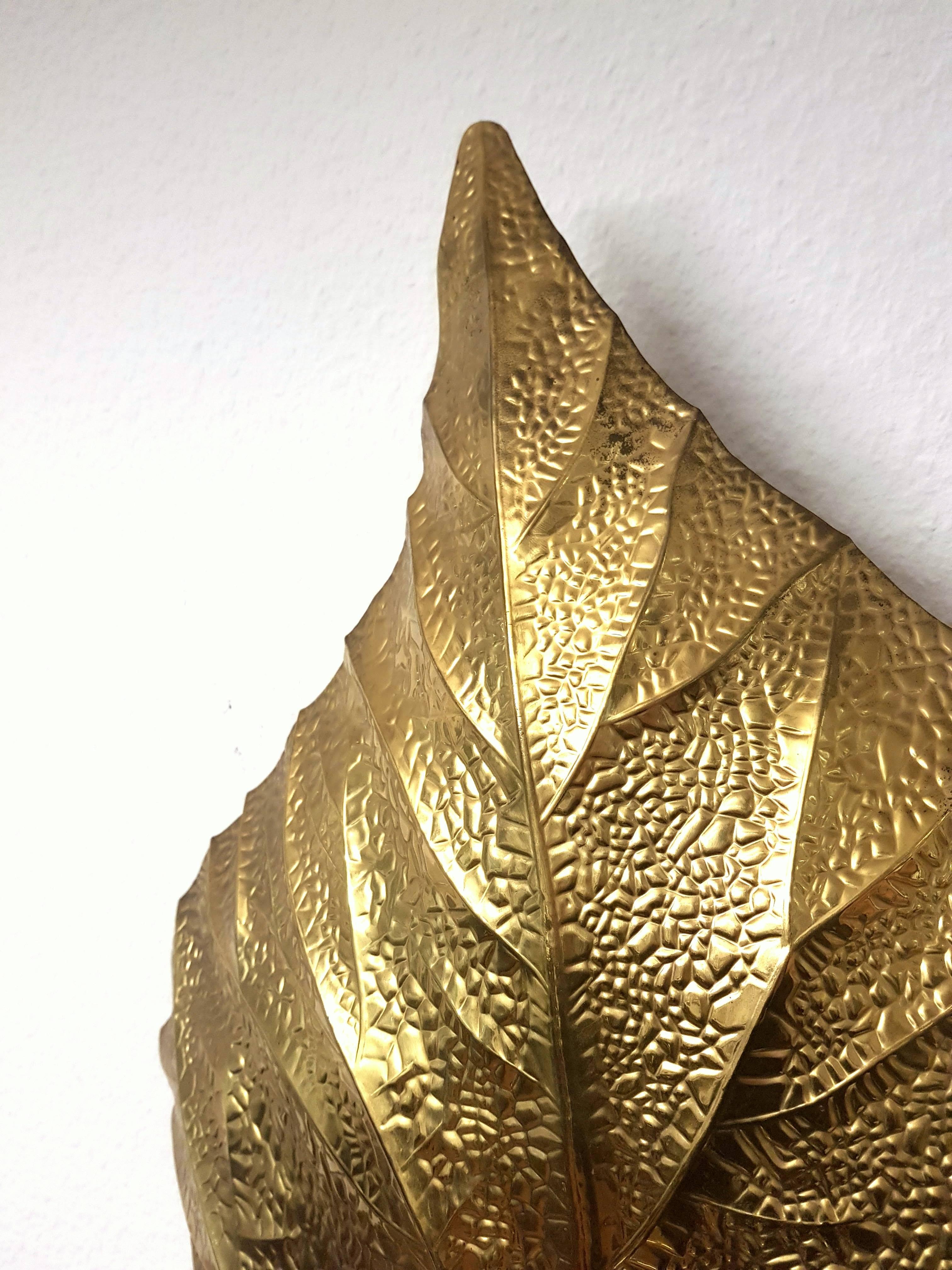 Tommaso Barbi Gold Leaf, Wall Lamp, Italy, 1970 In Excellent Condition For Sale In Bern, CH