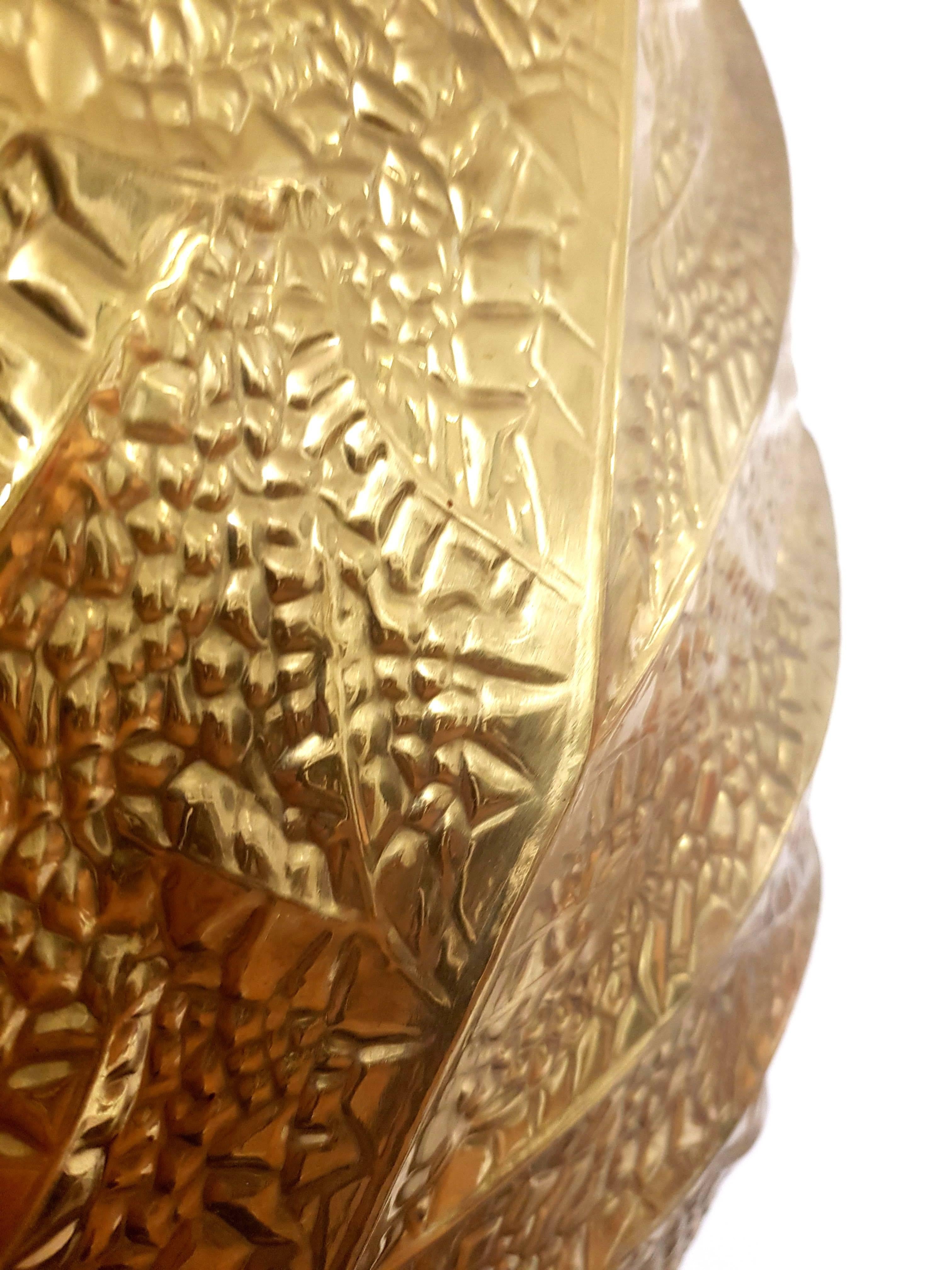 Tommaso Barbi Gold Leaf, Wall Lamp, Italy, 1970 For Sale 1