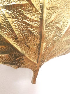 Tommaso Barbi Gold Leaf, Wall Lamp, Italy, 1970