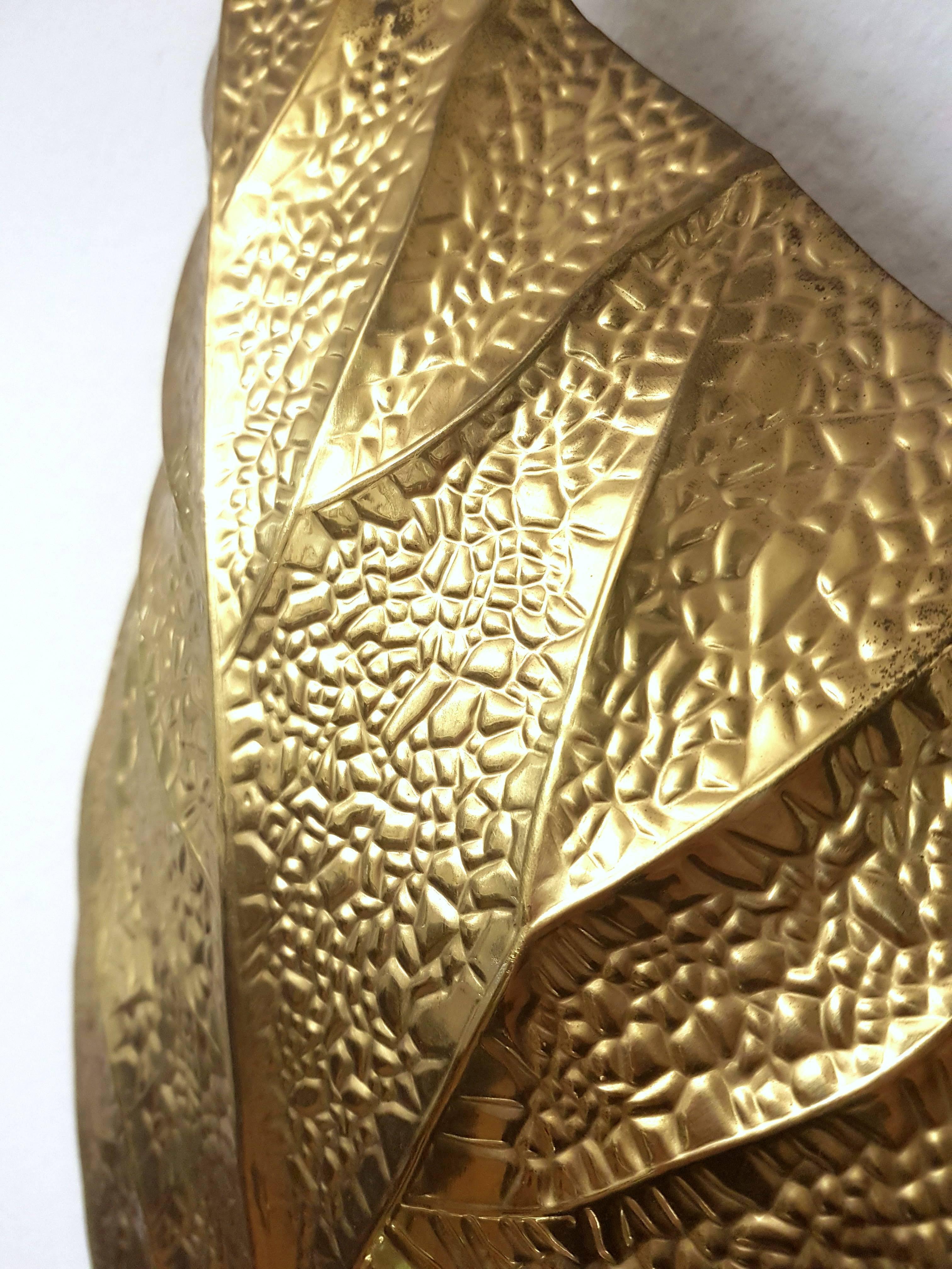 Tommaso Barbi Gold Leaf, Wall Lamp, Italy, 1970 For Sale 2