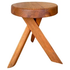 Tabouret S 31 de Pierre Chapo en orme franais de 1978