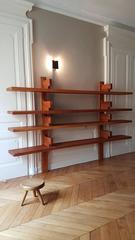 Pierre Chapo Model B 17 A Wall-Mounted Book Shelves, circa 1960