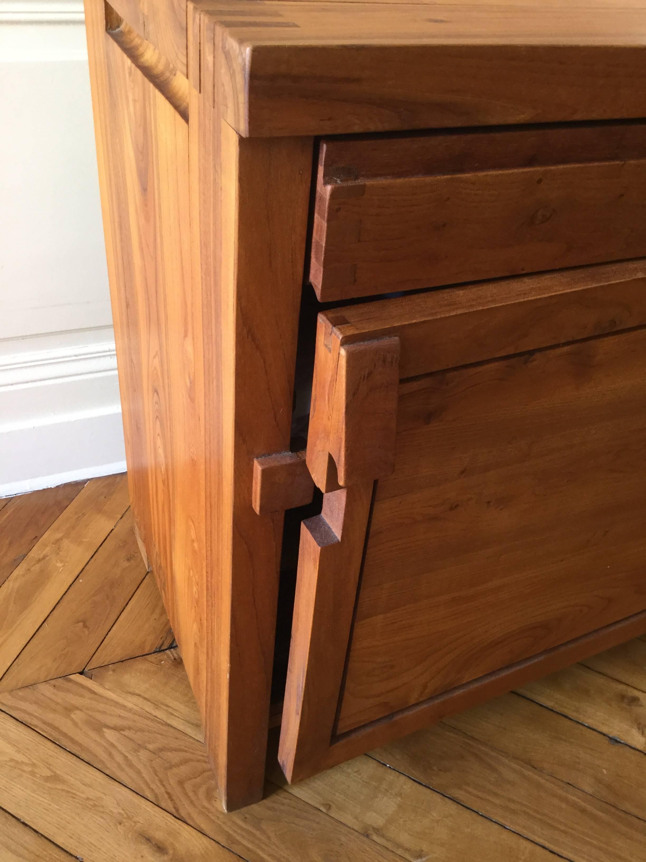 Sideboard Court R 09 Pierre Chapo circa 1970 in French Elm 2