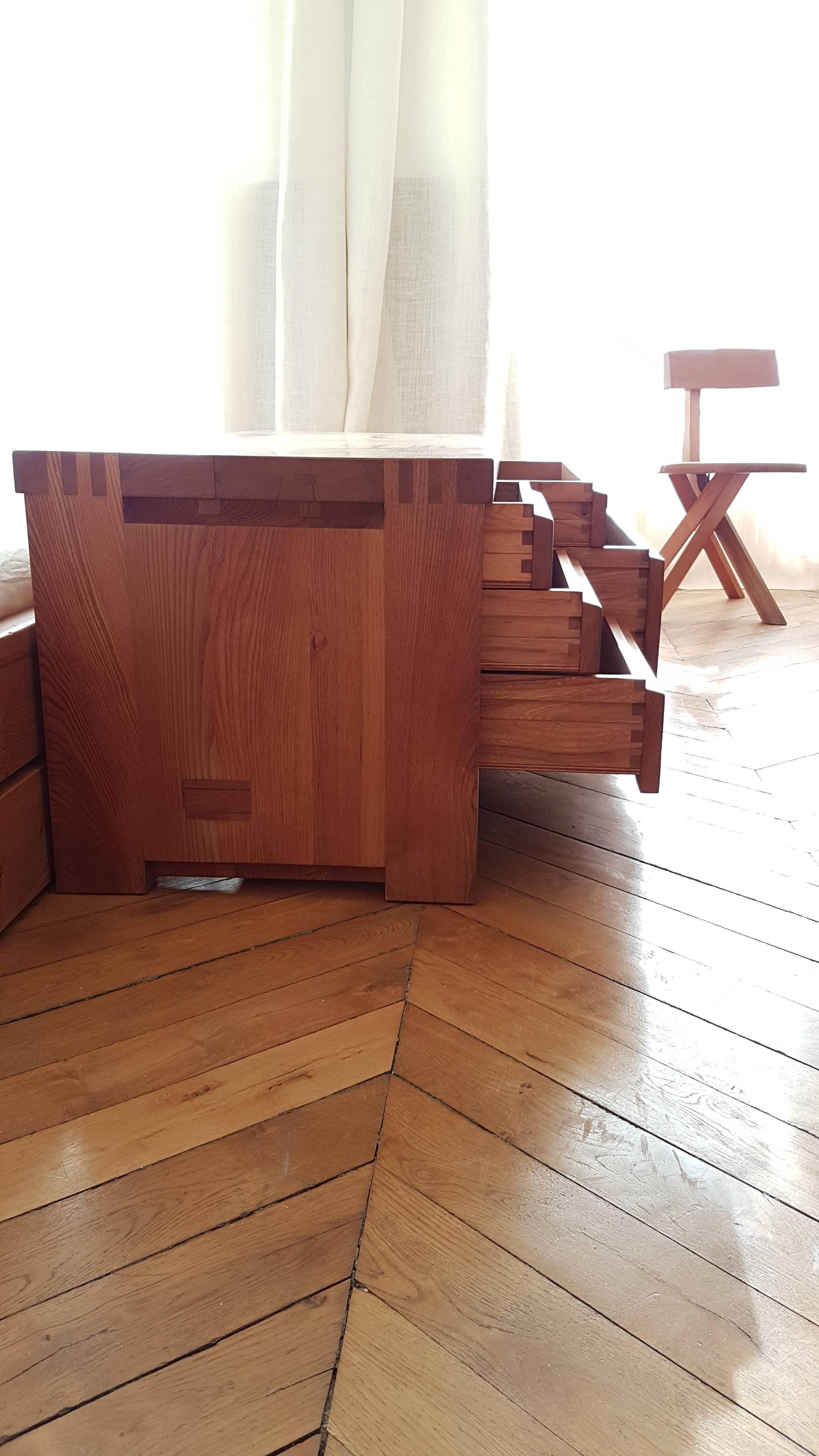 Sideboard R 14, a Pierre Chapo French Elm, circa 1970 In Excellent Condition In Lyon, FR